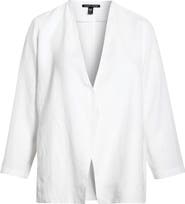 Eileen Fisher Open Front Organic Linen Jacket