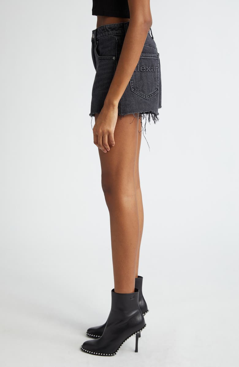 Alexander Wang Bit High Waist Cutoff Denim Shorts, Alternate, color, 