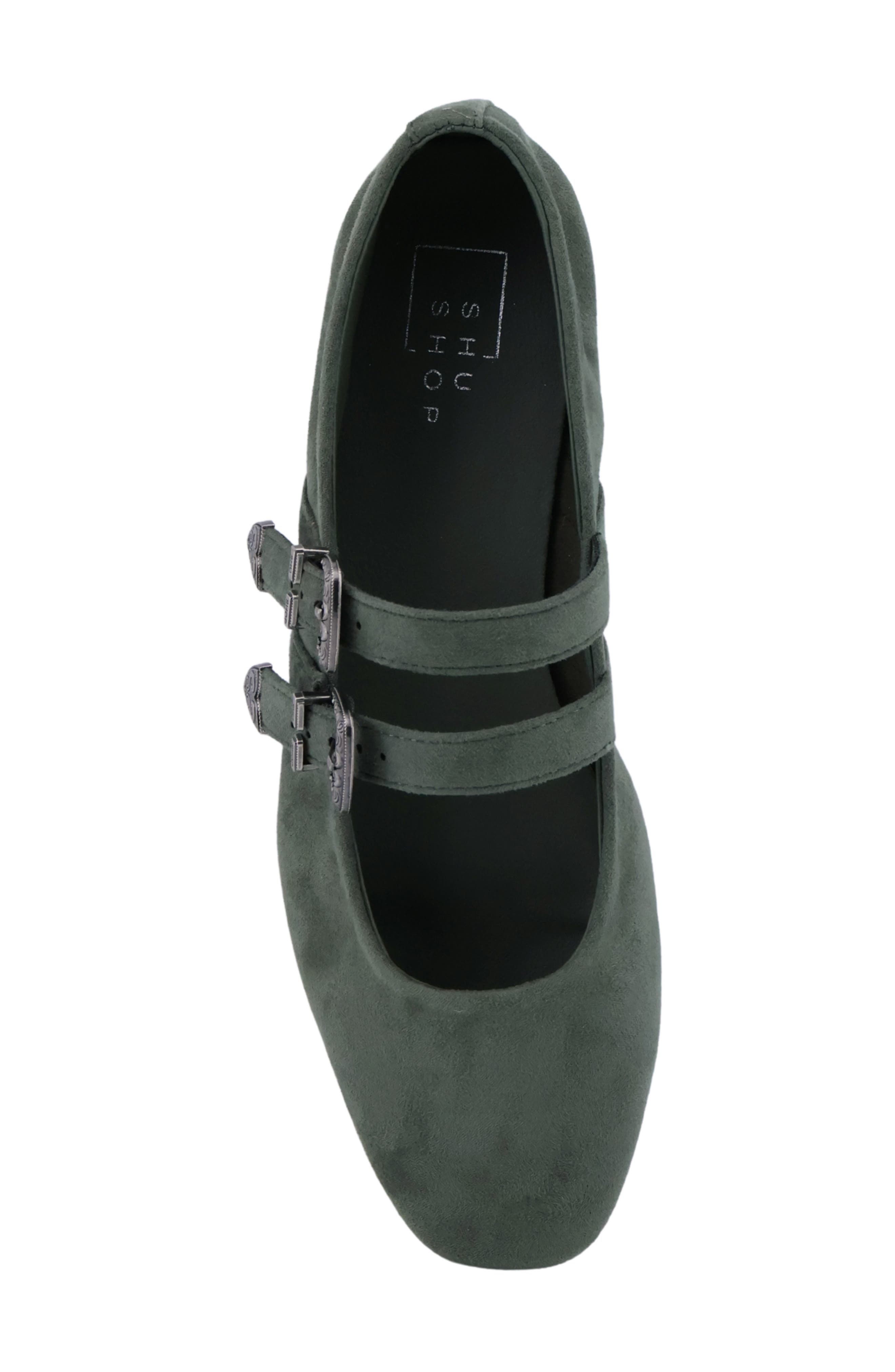 Albany Faux Leather Flat, Alternate, color, SAGE SUEDE