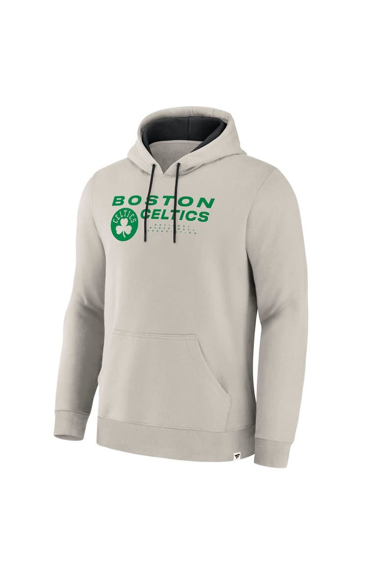 Men's Fanatics Off White Boston Celtics Crossover Collection Blocked Shot Premium Pullover Hoodie, Alternate, color, Cream