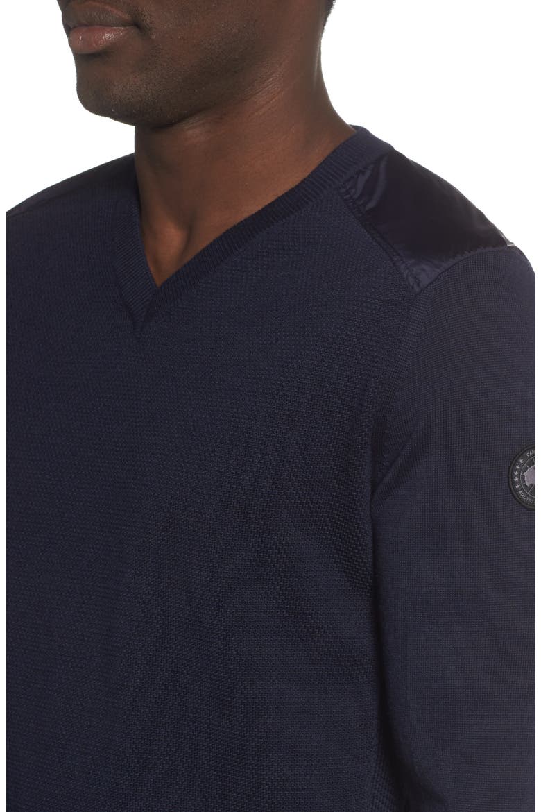 McLeod V-Neck Regular Fit Merino Wool Sweater, Alternate, color, NAVY