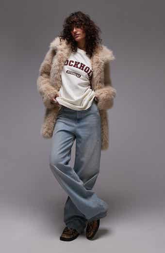 Topshop Leopard Faux Fur Longline Coat Nordstrom