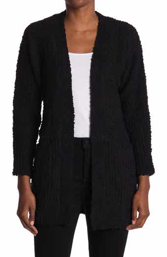 Bobeau Open Front Patch Pocket Popcorn Cardigan