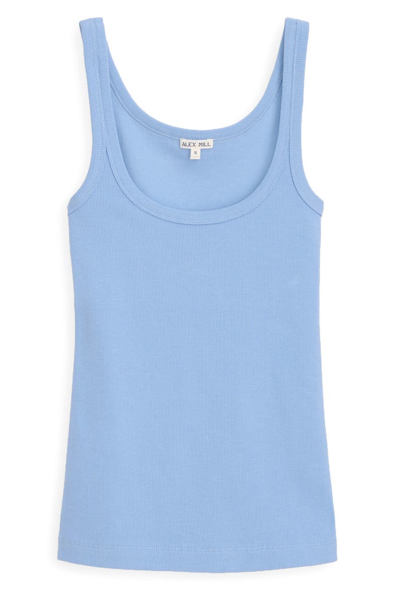 365 Stretch Cotton Rib Tank, Alternate, color, BEL AIR BLUE