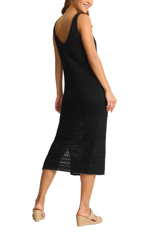 Tommy Bahama Openwork Midi Dress In Black