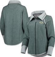 Tommy Bahama Women's Tommy Bahama Heathered Green Green Bay Packers Sport Sun Fade Full-Zip Sweatshirt