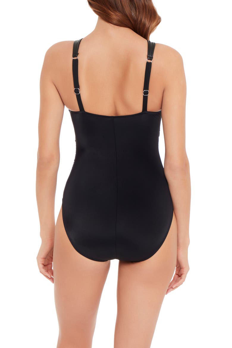 Moto Chic Daryl One-Piece Swimsuit, Alternate, color, BLACK