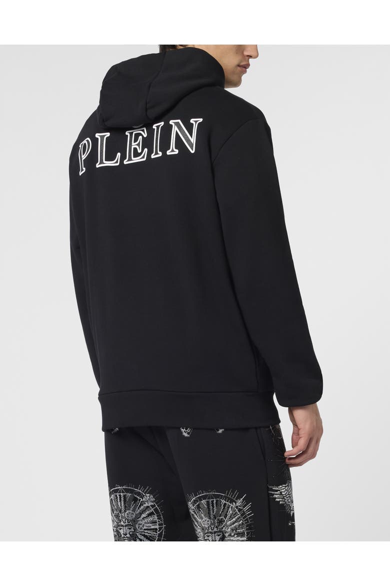 Hoodie Sweatshirt Ls Iconic Plein Men, Alternate, color, black/black