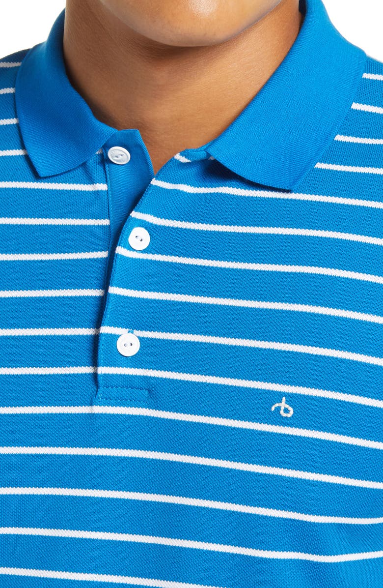 rag & bone Slim Fit Stripe Piqué Polo, Alternate, color,