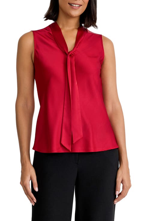 Sleeveless Flat Satin Bow Top