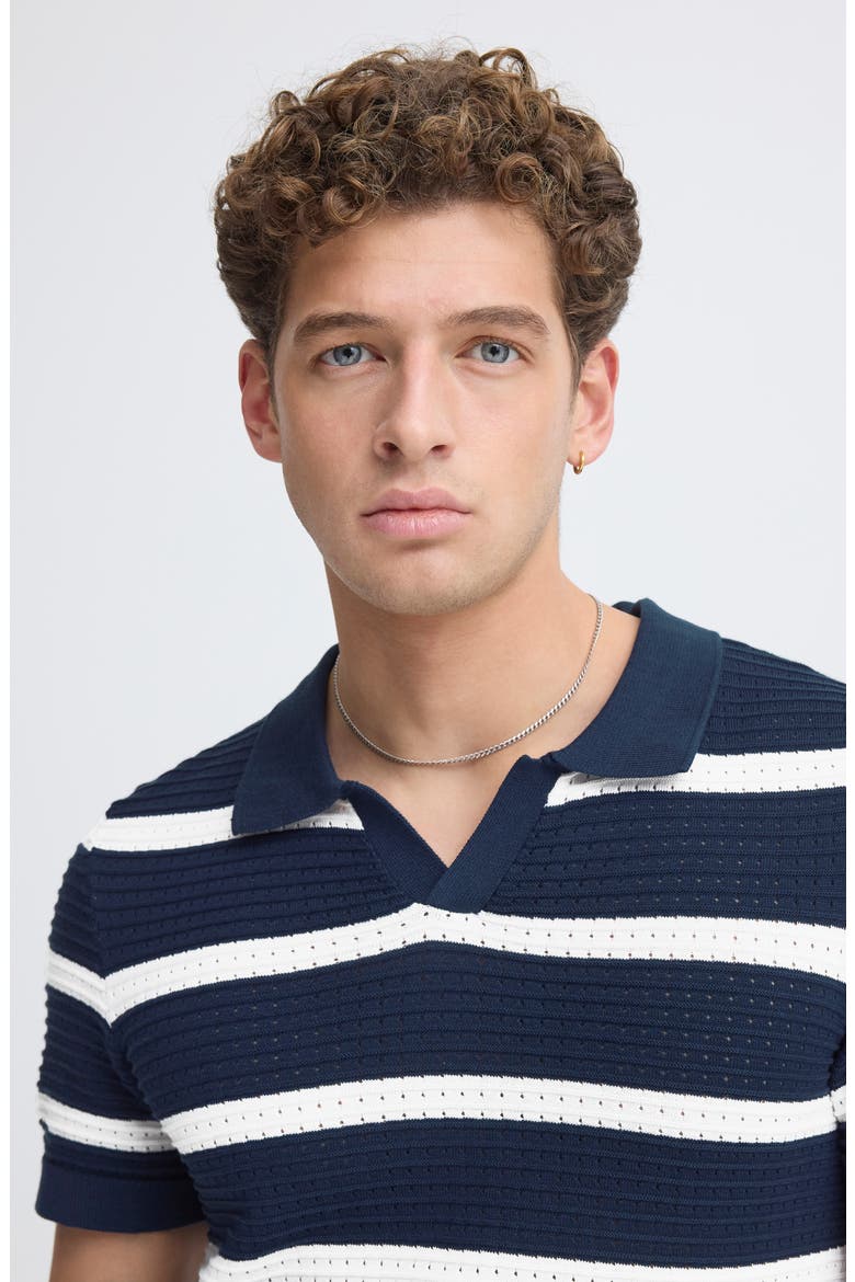 Stripe Cotton Polo, Alternate, color, NAVY BLAZER