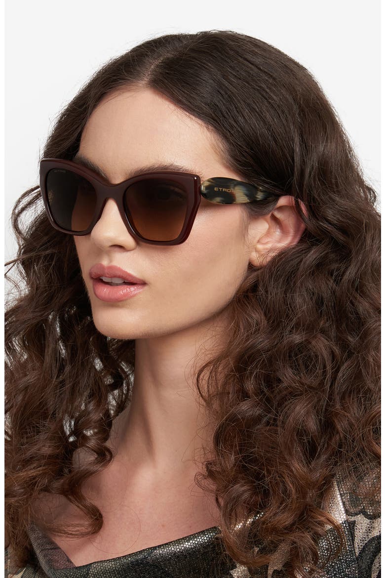 54mm Gradient Cat Eye Sunglasses, Alternate, color, BROWN/ BROWN SF
