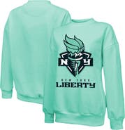 Majestic Threads Women's Majestic Threads Mint New York Liberty Primary Logo Drop Shoulder Tri-Blend Pullover Sweatshirt