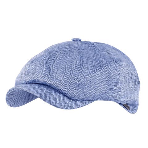 Men's Linen Herringbone Newsboy Cap