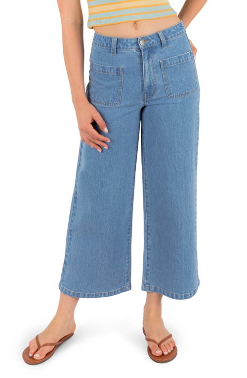 Hurley Horizon Patch Pocket Ankle Wide Leg Twill Pants In Blue