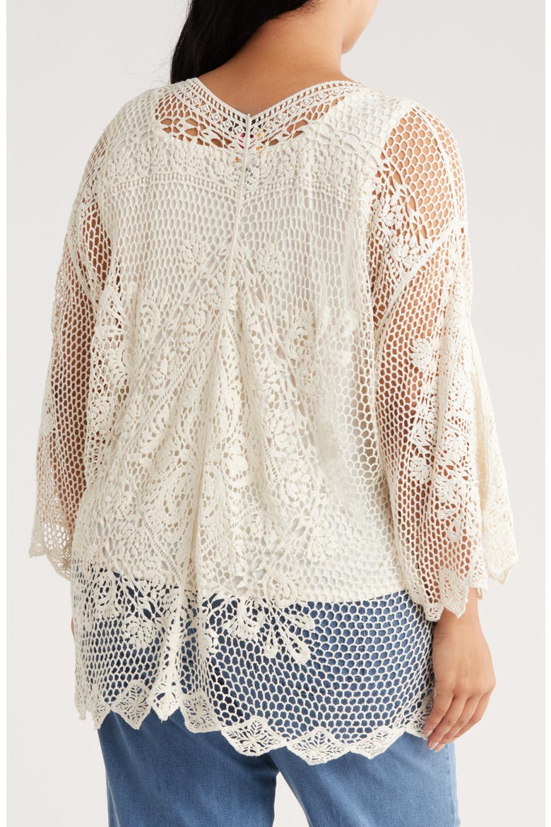 Novelty Cotton Open Stitch Sweater, Alternate, color, IVORY