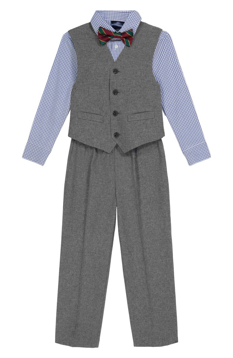 Tommy Hilfiger Kids' Plaid Shirt, Vest, Bow Tie & Pants Set, Alternate, color, 