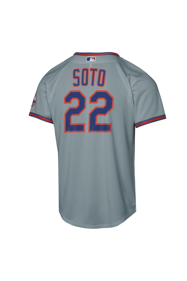 Youth Nike Juan Soto Gray New York Mets Road Stadium Jersey, Alternate, color, Gray