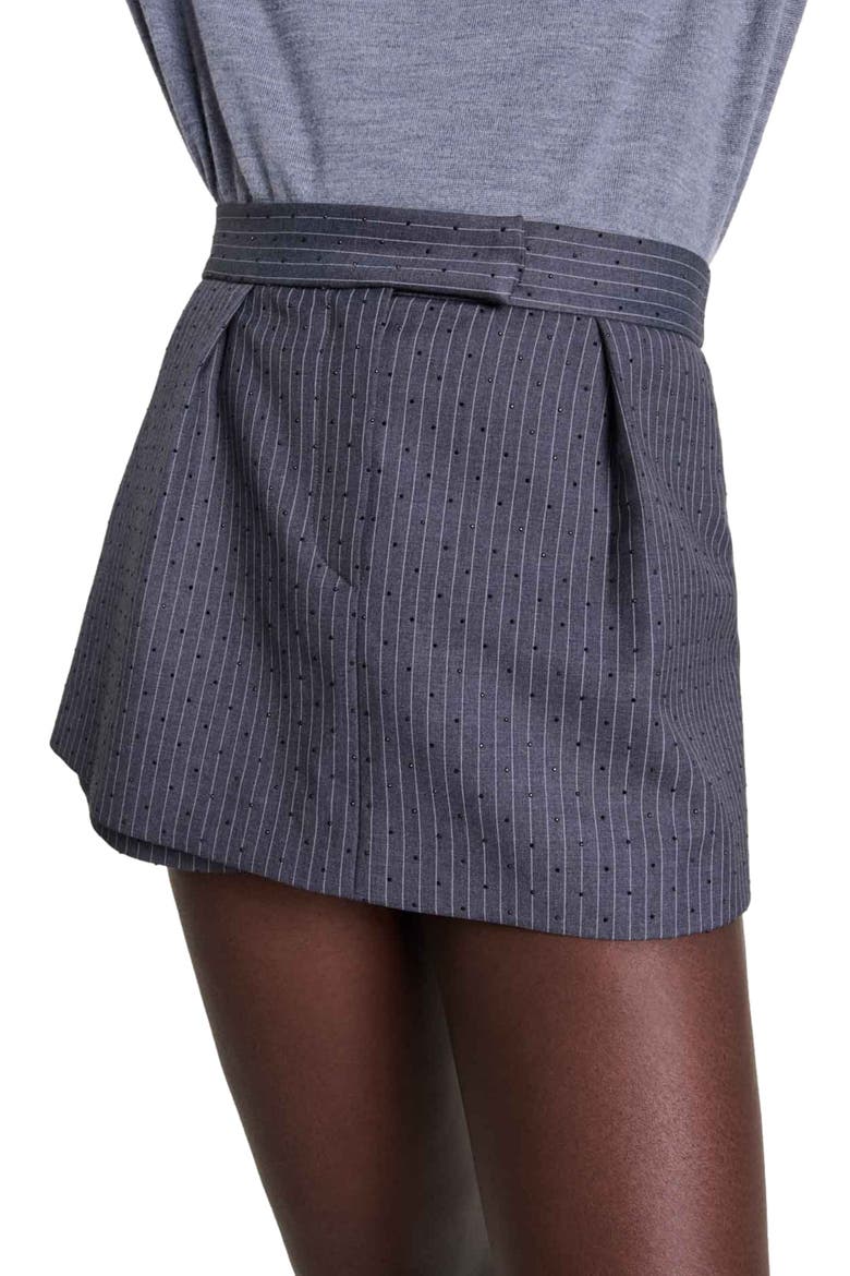 Rhinestone layered skort, Alternate, color, Grey rhinestone  tennis stripe