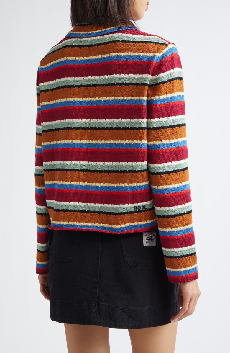 Bode Starkey Stripe Cotton Cardigan, Alternate, color, Multi