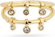 Covet Crystal Charm Double Band Ring