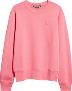 Acne Studios Fairah Face Patch Oversize Cotton Sweatshirt