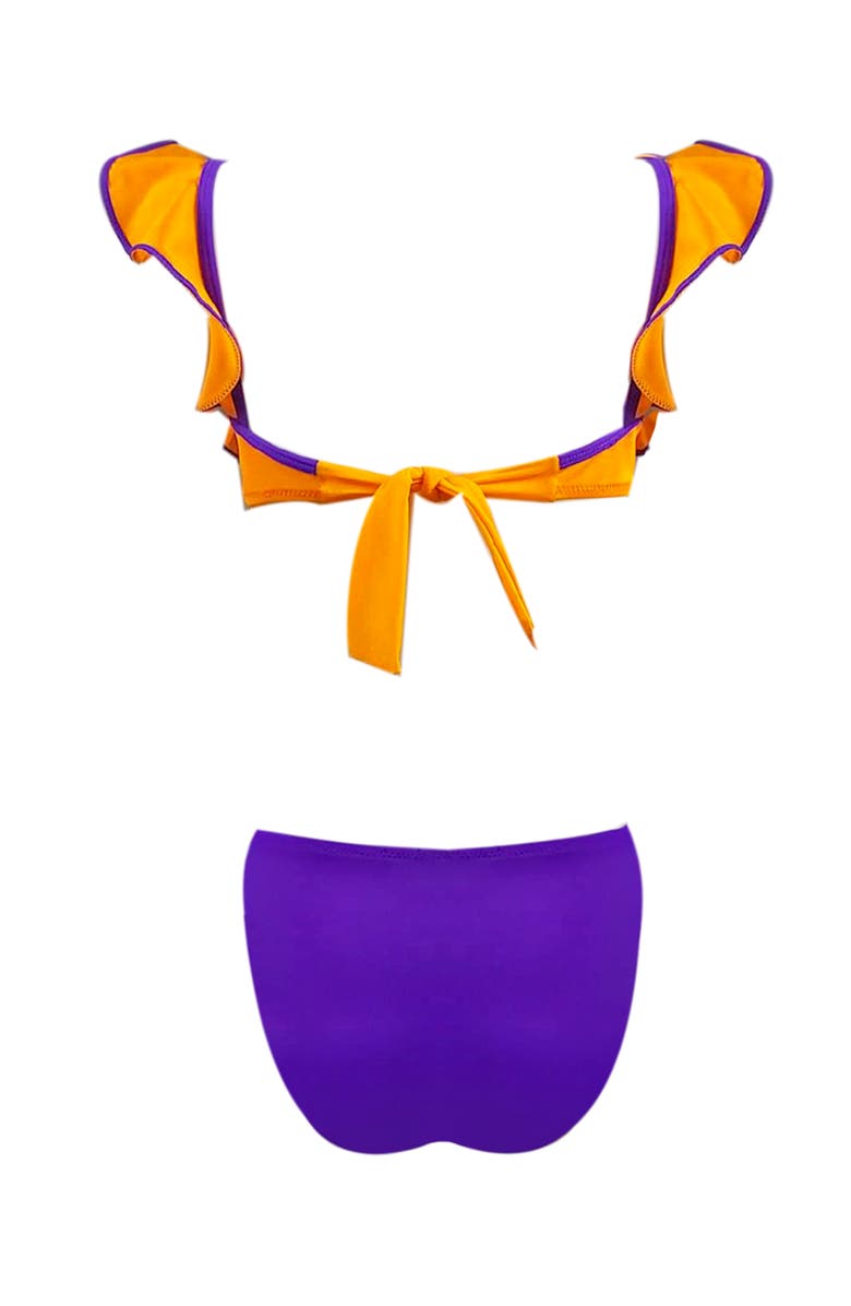 NESSI BYRD Strappy Ruffled Two Piece Bikini, Toddler,Little Kid-Big Kid, Alternate, color, Orange