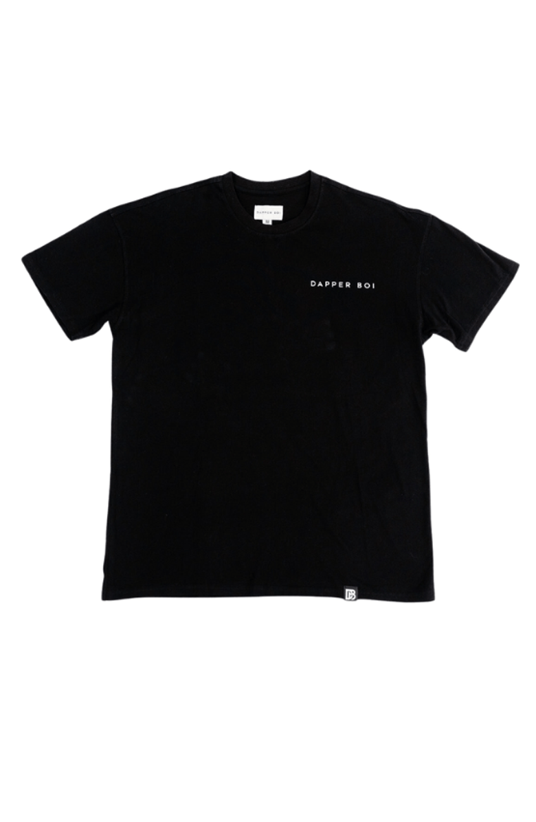 Dapper Boi Black DB Drop Shoulder Tee, Alternate, color, Black