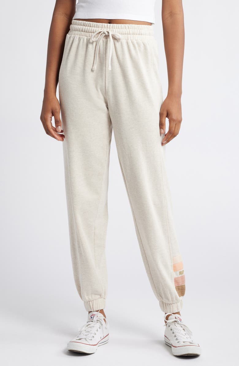 Rip Curl High Tide Cotton Blend Fleece Sweatpants, Main, color, Oatmeal Marle