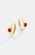 Mint & Lily Solitaire Birthstone Huggie Hoop Earrings