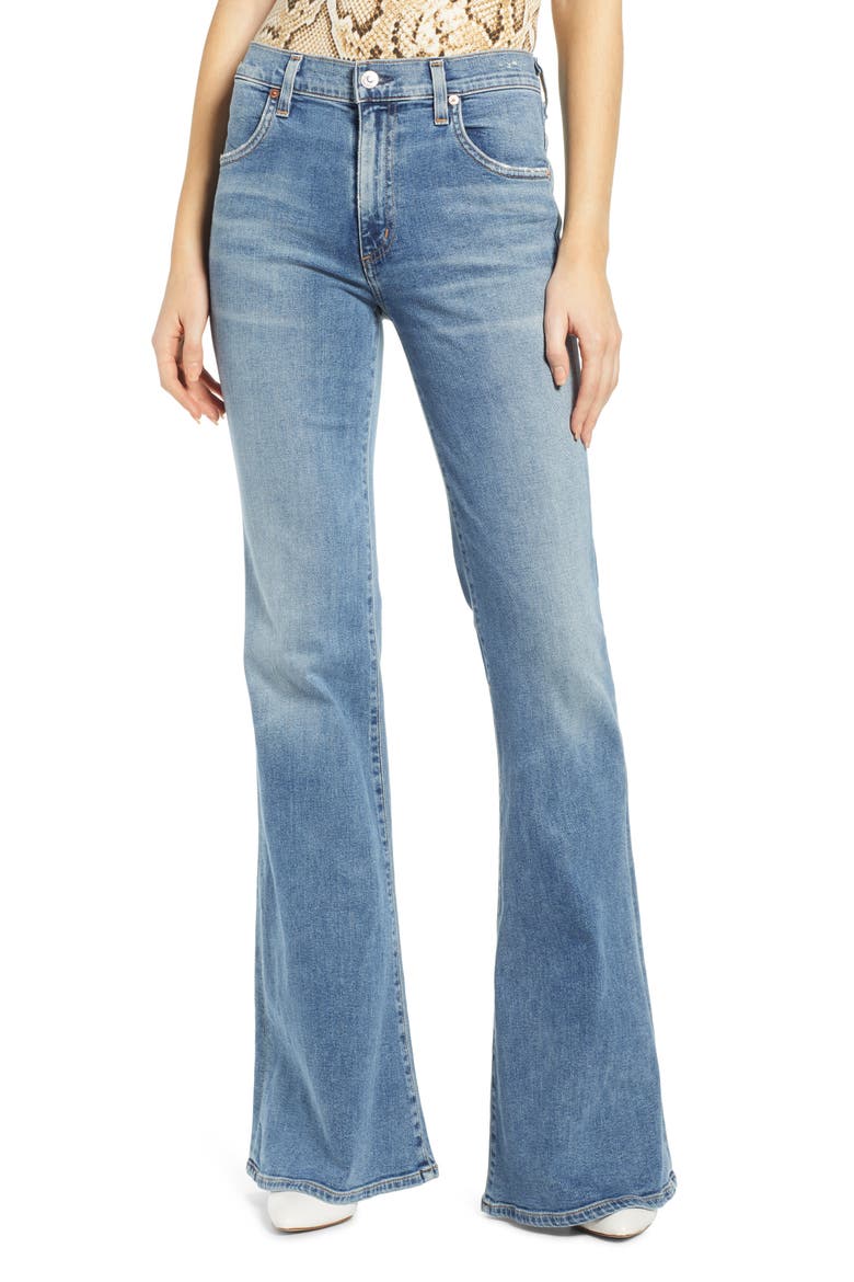 Chloe High Waist Flare Jeans, Main, color, SERENITY