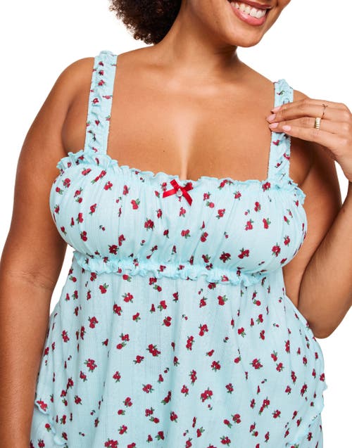 Adore Me Leanore Tank And Shorts Pajamas In Floral Blue