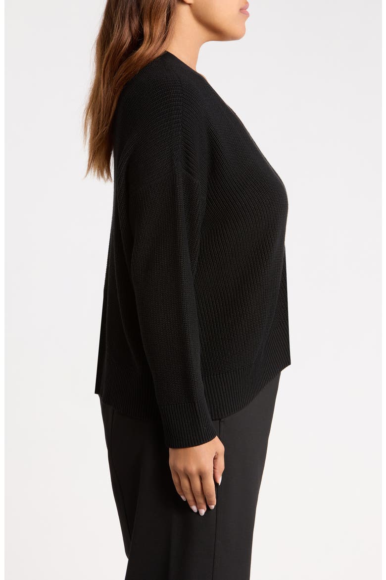 V NECK CARDIGAN, Alternate, color, BLACK