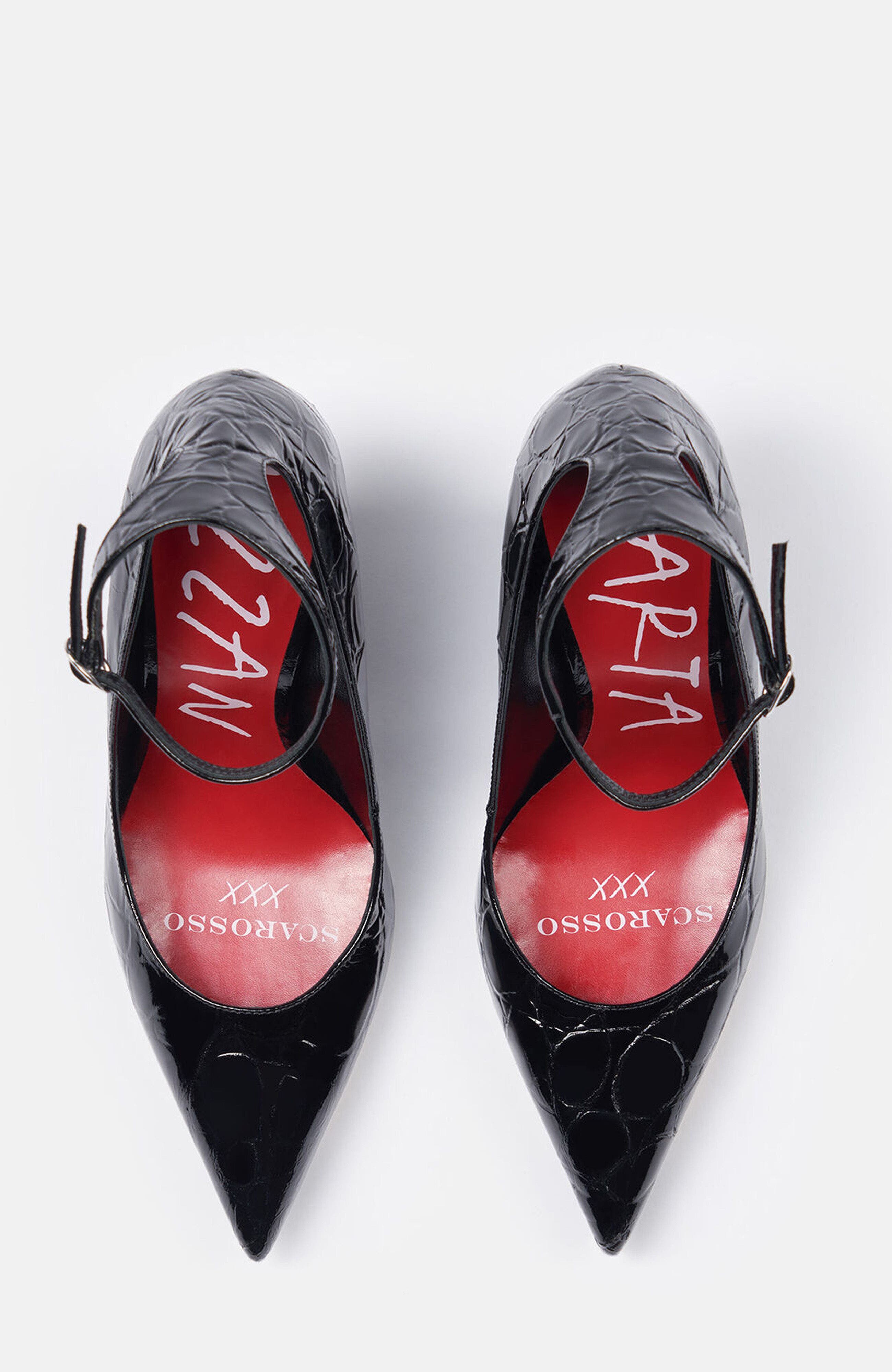 Marta III High Heels, Alternate, color, Black - Croco-Printed Calf