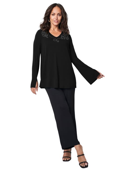 V-Neck Embellished Tunic (Plus Available)