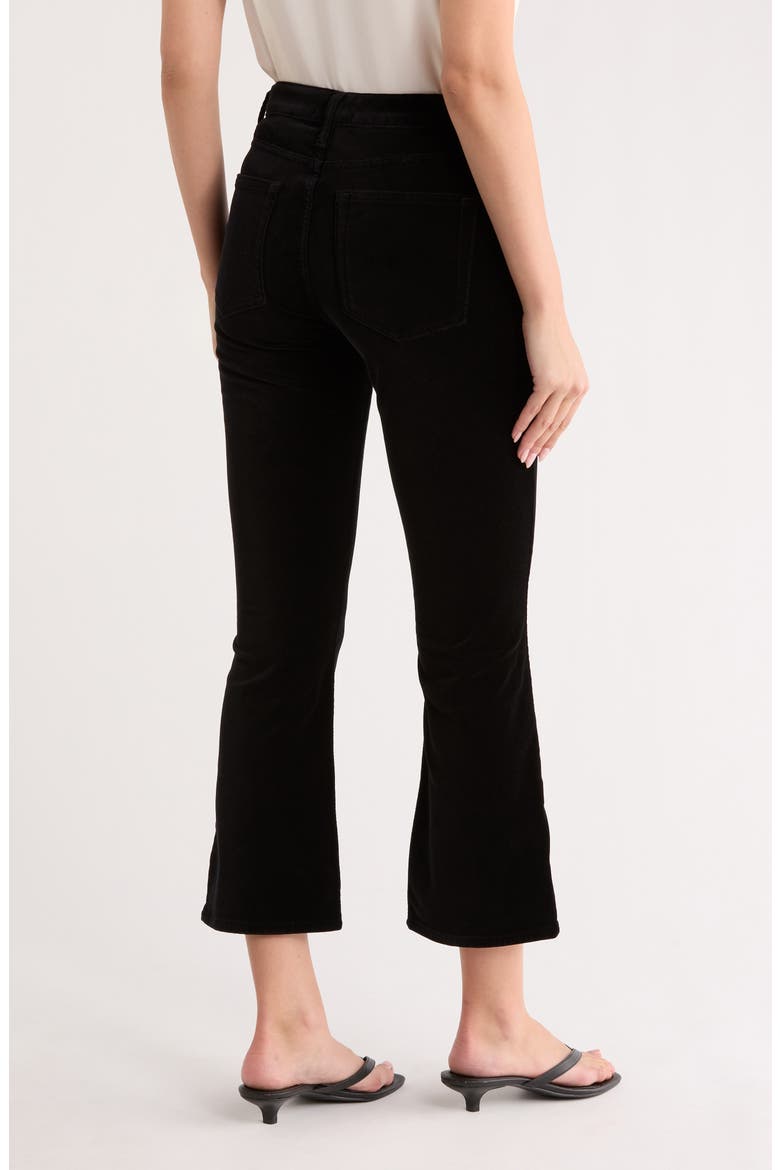 Le Crop Velveteen Mini Bootcut Jeans, Alternate, color, BLACK VELVET