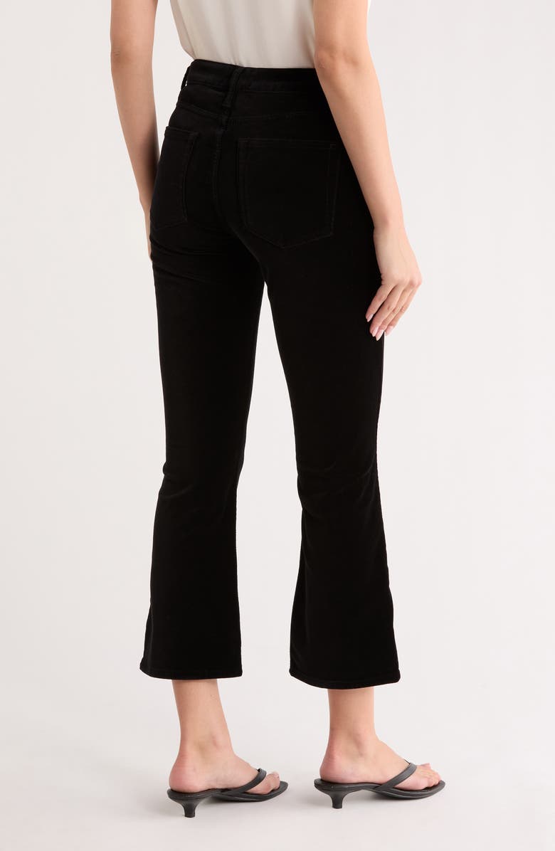 FRAME Le Crop Velveteen Mini Bootcut Jeans, Alternate, color, Black Velvet
