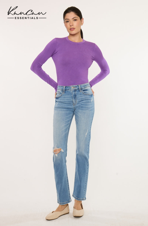 Florence Essentials High Rise Slim Straight Jeans