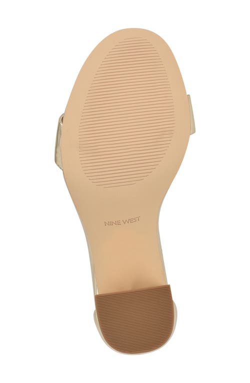 Nine West Pruce 3 Sandals Womens Us 6.5 Platino Faux Leather Ankle Strap Zpo1248 In Gold