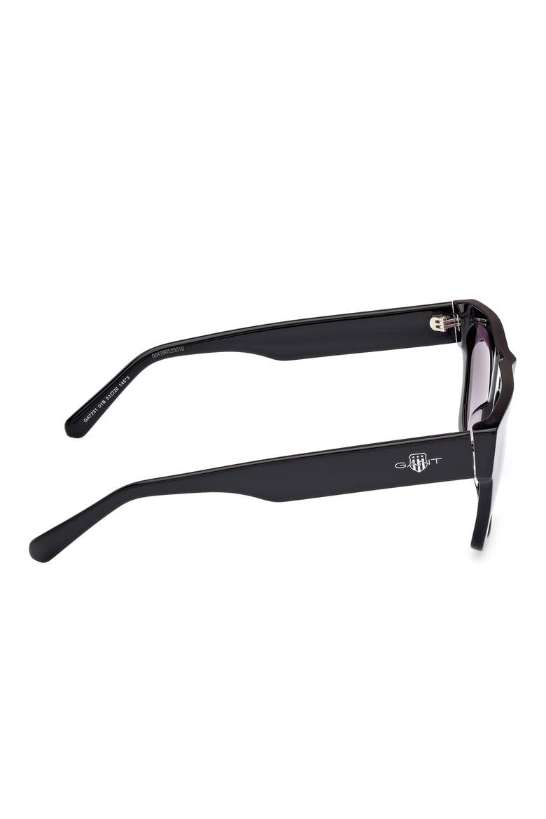 Square Sunglasses, Alternate, color, SHINY BLACK / GRADIENT SMOKE