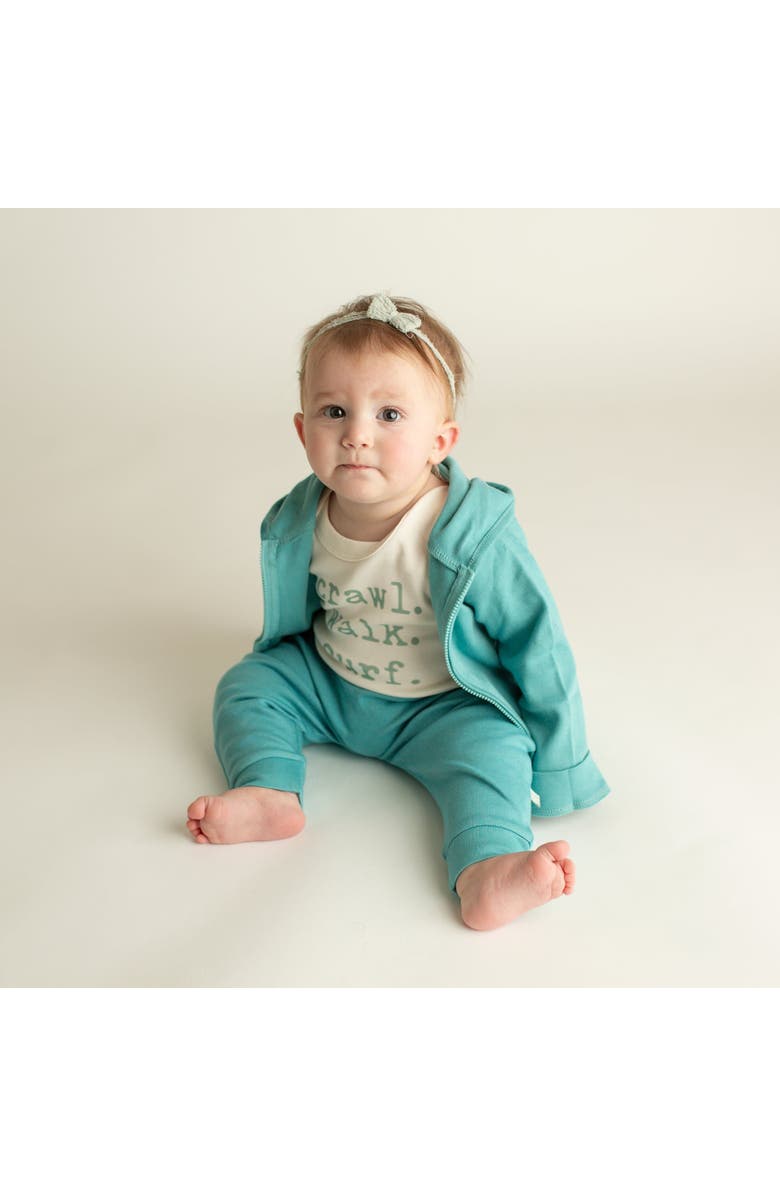 Finn + Emma Organic Baby Graphic Bodysuit |  Crawl Walk Surf, Alternate, color, Off White