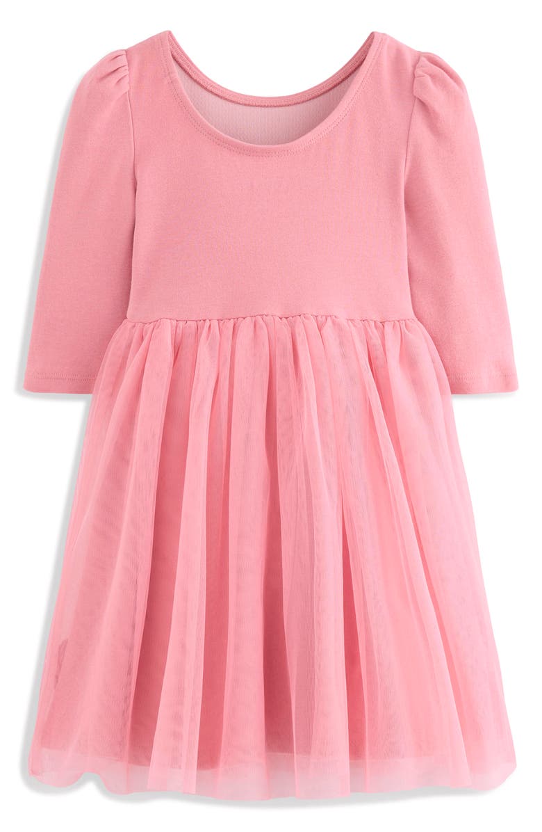 Mini Boden Kids' Appliqué Tulle Dress, Alternate, color, Bubblegum Pink Bunnies