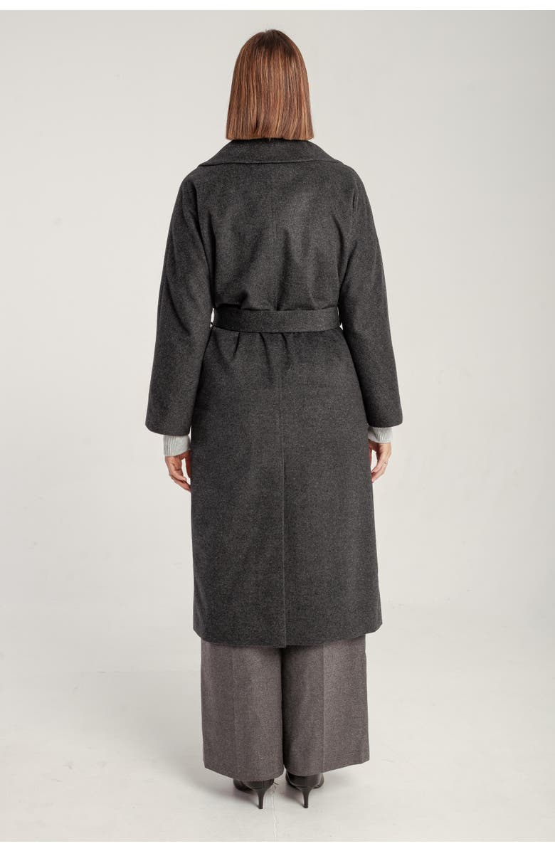 1982 Pure Cashmere Wrap Belted Midi Coat, Alternate, color, Charcaol