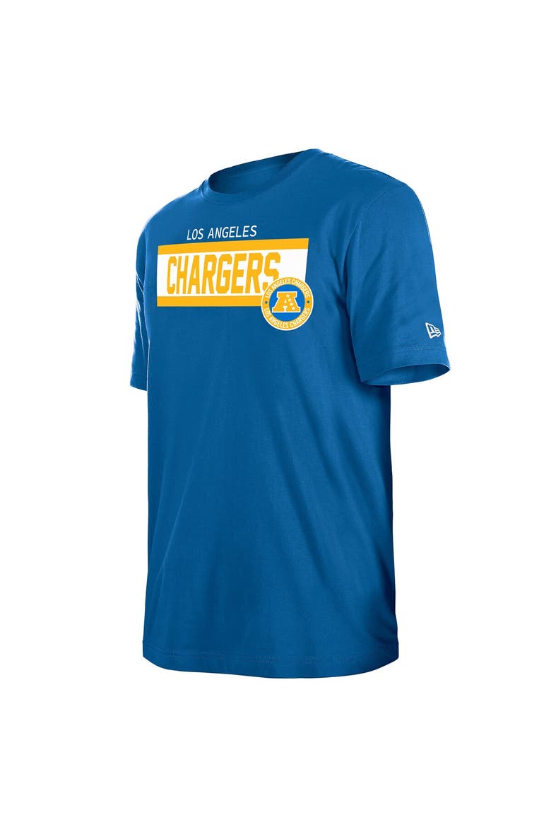 Men's New Era  Blue Los Angeles Chargers 3rd Down High Density Print T-Shirt, Alternate, color, Blue