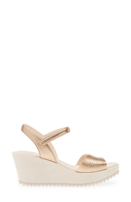 Pedro Garcia Fantina Platform Wedge Sandal In Cava Cervo Lame