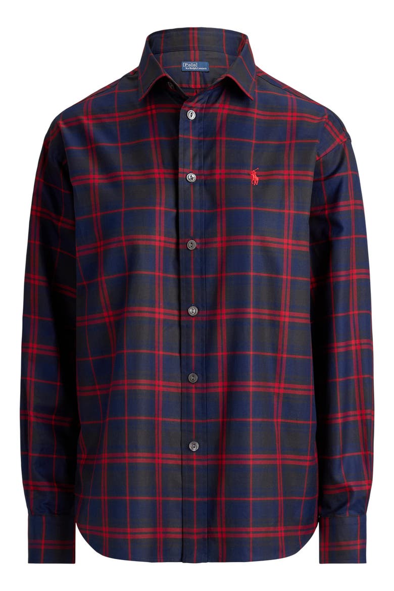 Plaid Cotton Twill Button-Up Shirt, Alternate, color, 2073 RYL R