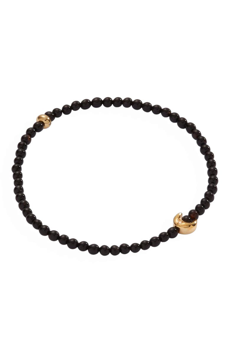 Alex and Ani Moon Onyx Mini Stretch Bracelet, Main, color, 