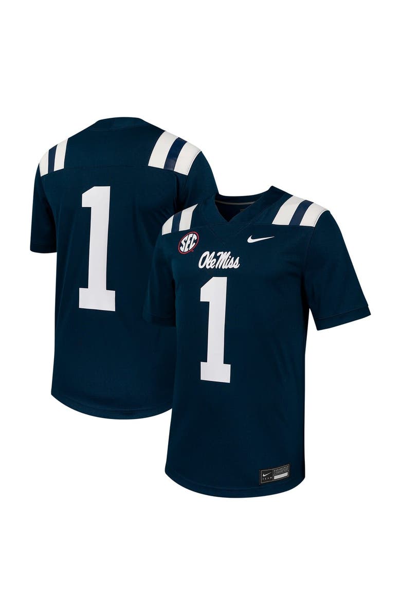 Nike Men's Nike #1 Navy Ole Miss Rebels Untouchable Football Jersey, Main, color, Navy
