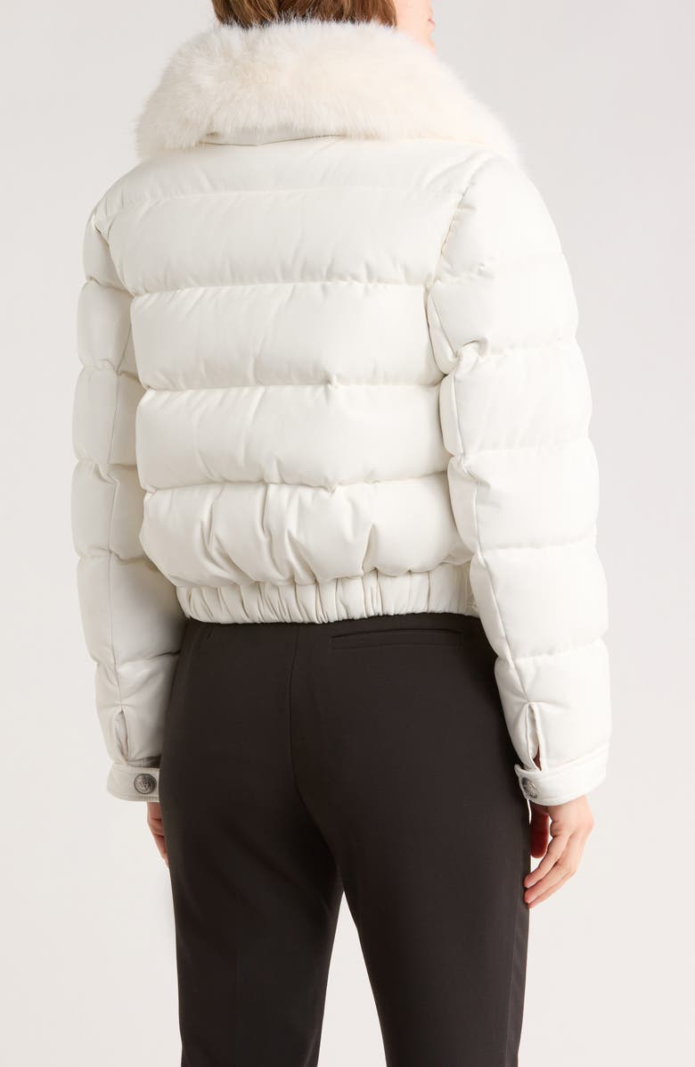 L'AGENCE Bretton Faux Fur Trim Quilted Puffer Jacket, Alternate, color, White