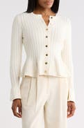 Adrianna Papell Peplum Cardigan